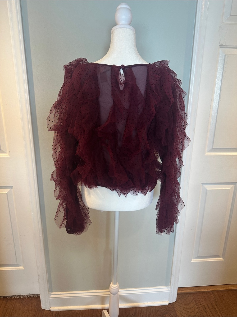 Dolan Left Coast Mesh Ruffle Top - Picture 2 of 6
